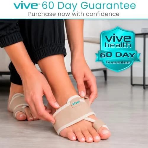 Vive Bunion Brace Pair - Beige 2 Count (Pack of 1) | Orthopedic Brace for Big Toe Pain Relief thumbnail 9