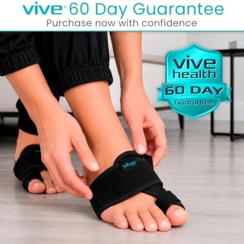 Vive Bunion Brace Pair - Big Toe Corrector Straightener with Aluminum Splint, Black thumbnail 9