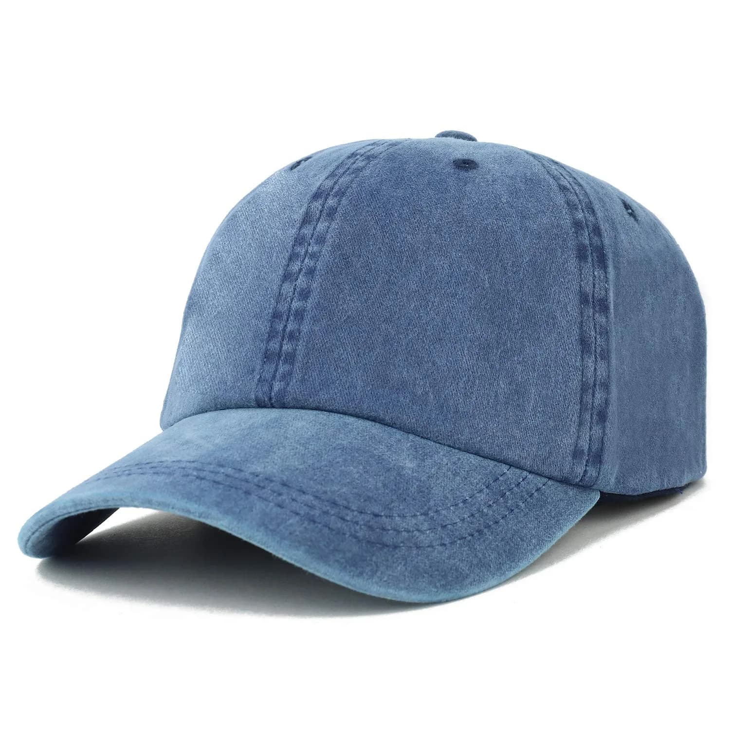 Trendy Apparel Shop Oversize XXL Pigment Dyed Washed Cotton Baseball Cap 65cm | Khaki — Navy