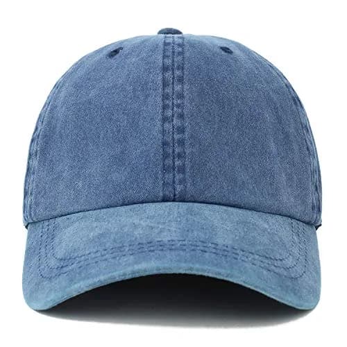Trendy Apparel Shop Oversize XXL Pigment Dyed Washed Cotton Baseball Cap Navy | Fits Up to 65CM Head Size thumbnail 2