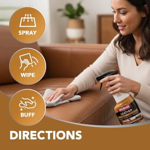 Weiman Leather Cleaner, Conditioner & Protector 6 Pack (22 Fl Oz Each) | Restores & Protects Finished Leather thumbnail 7