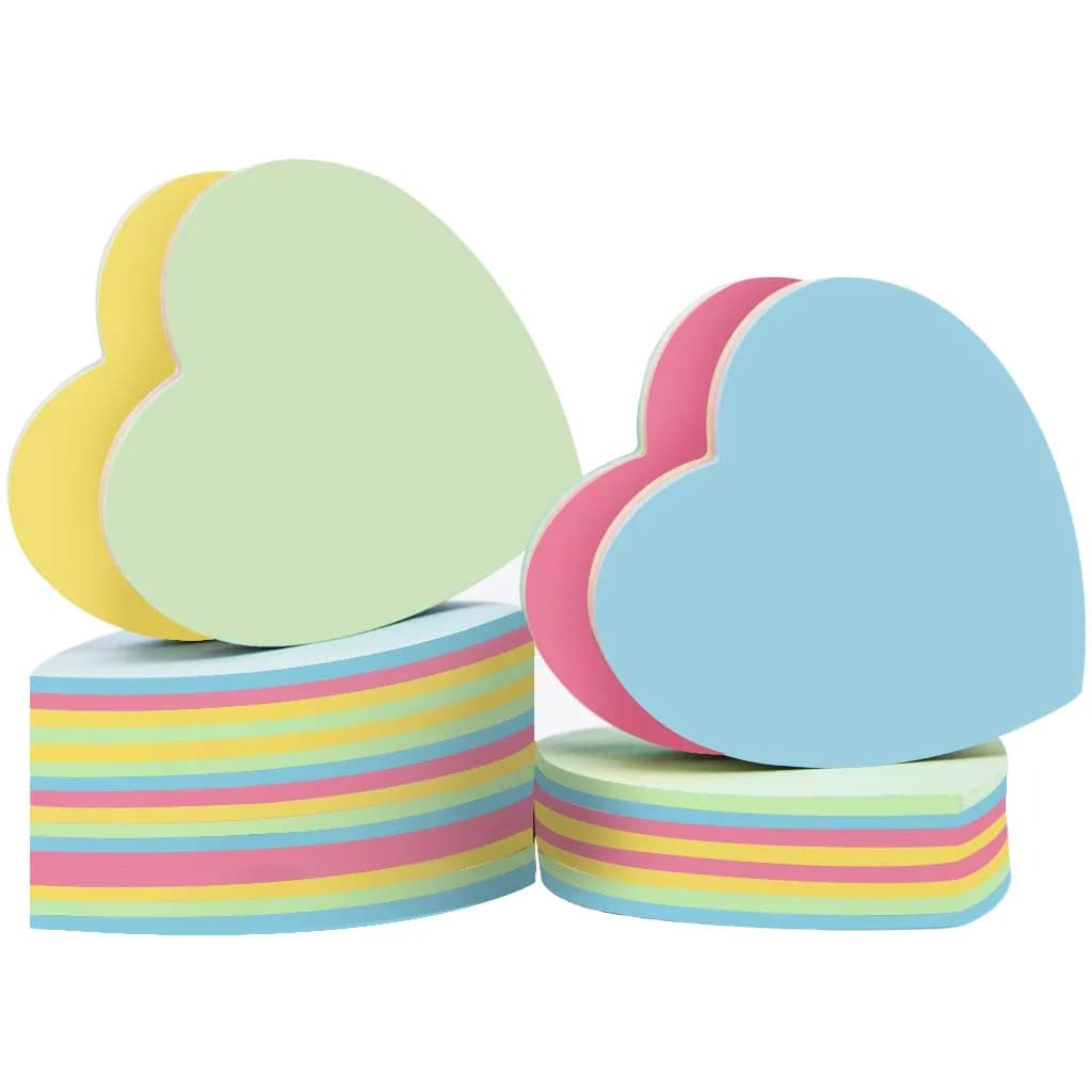 OSOPOLA Heart-Shaped Sticky Notes 1000 Sheets | Colorful Memo Pads for Office & School - main product image
