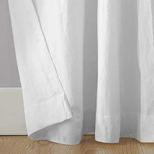 Archaeo Washed Cotton Twist Tab Curtain, 52" x 95", White | Classic Twist Tab Design for Indian Homes thumbnail 4