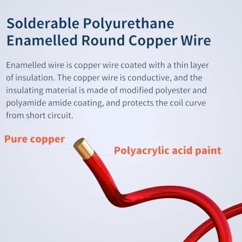 BNTECHGO 32 AWG Magnet Wire 1234 ft (4 oz) Red | High-Quality Enameled Copper Coil Wire thumbnail 3