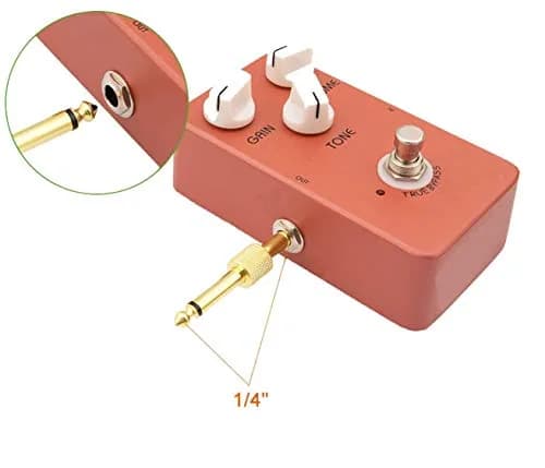 OTraki 6 Pack Guitar Pedal Connector 1/4 inch Effect Pedal Coupler Gold Plated 6.35mm | Straight Male to Male Plug thumbnail 5