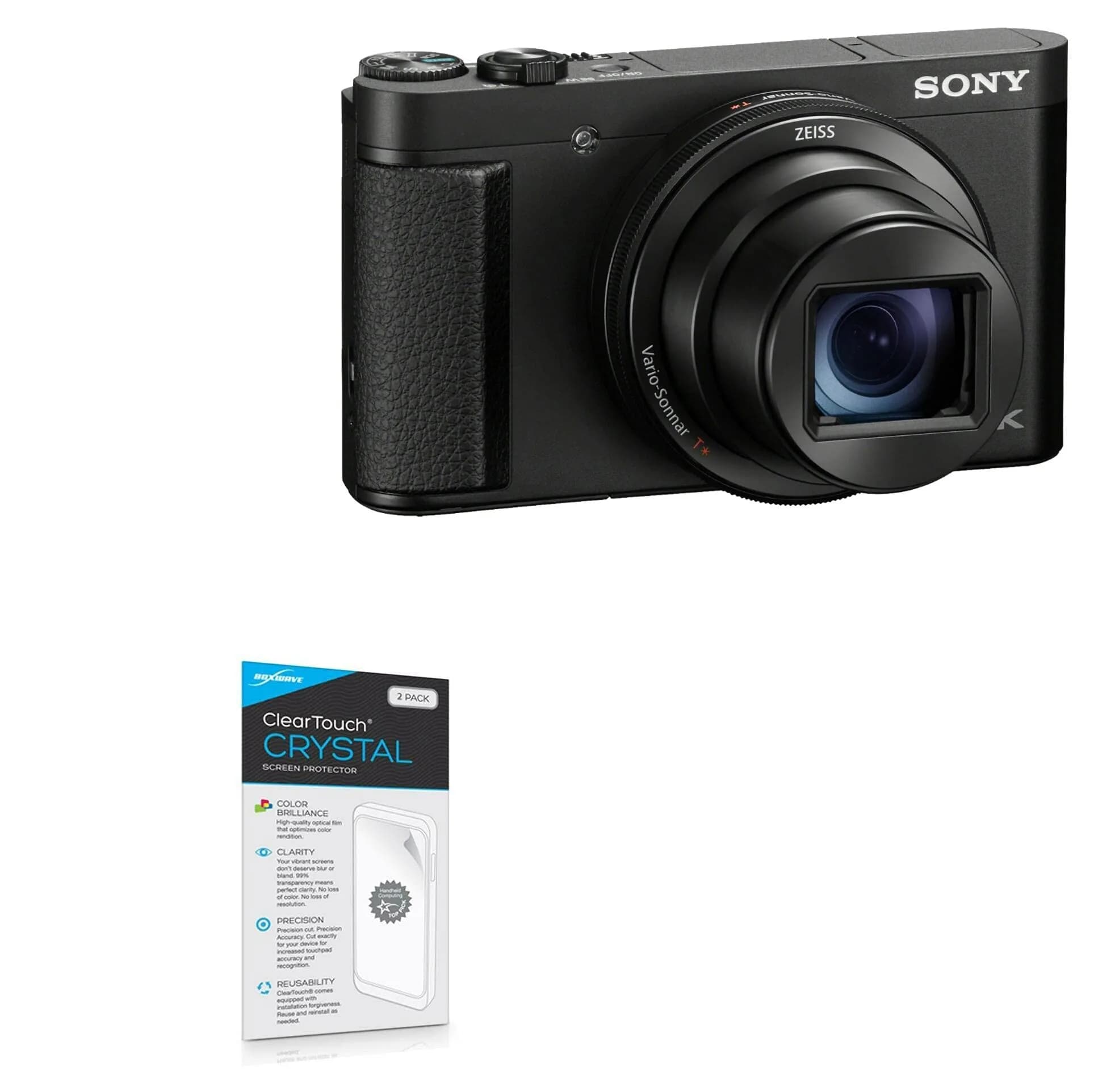 BoxWave ClearTouch Crystal Screen Protector for Sony Cyber-Shot DSC-HX99 | 2-Pack HD Film Skin - main product image