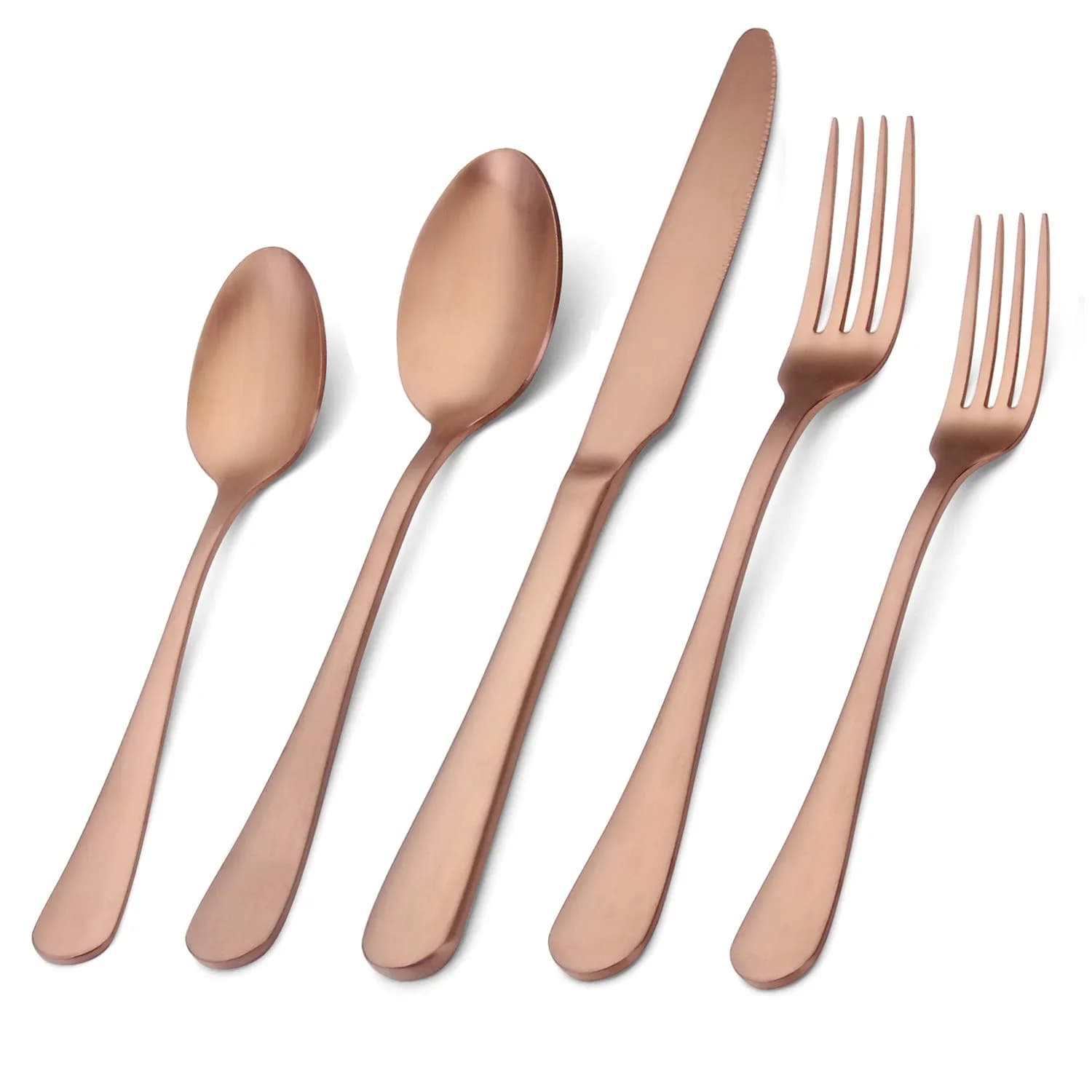 sharecook Matte Black Silverware Set 20-Piece Stainless Steel | Satin Finish for Home & Restaurant — Rosegold / 20-Piece