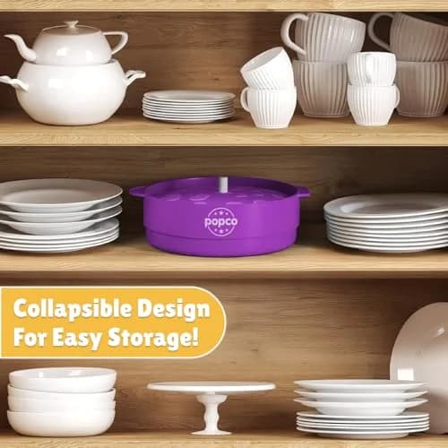POPCO HotPop Silicone Popcorn Maker - 15-Cup Capacity Collapsible Bowl | Microwave Popcorn Popper for Family Movie Nights thumbnail 7