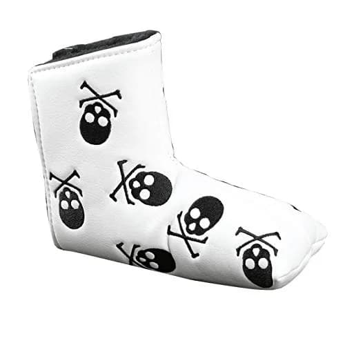 Mykepoda Golf Skull Headcover for Most Putters | Waterproof Synthetic PU Leather (White) thumbnail 1