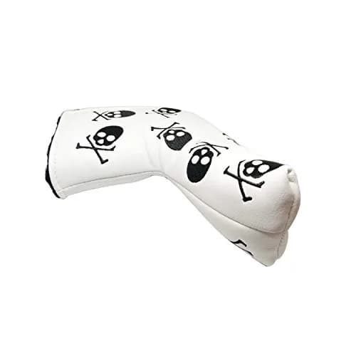 Mykepoda Golf Skull Headcover for Most Putters | Waterproof Synthetic PU Leather (White) thumbnail 4