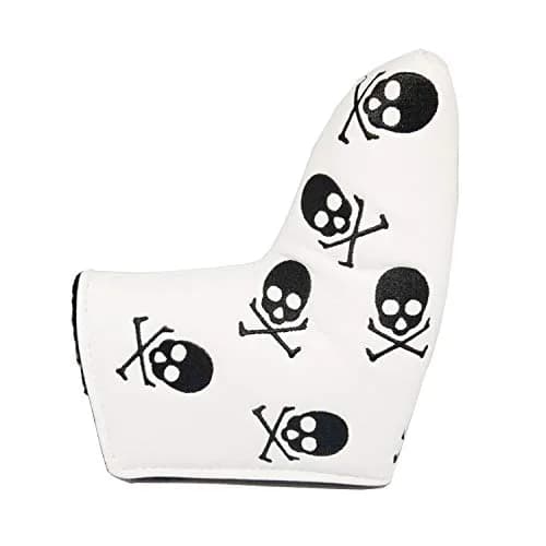 Mykepoda Golf Skull Headcover for Most Putters | Waterproof Synthetic PU Leather (White) thumbnail 2