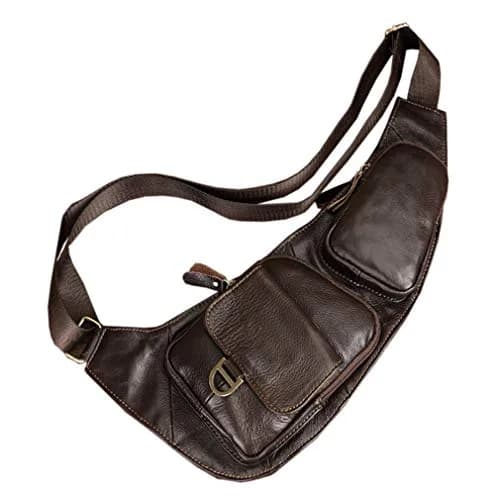 Hebetag Leather Sling Bag Backpack 31cm (12.2") | Vintage Crossbody Daypack for Men & Women thumbnail 3