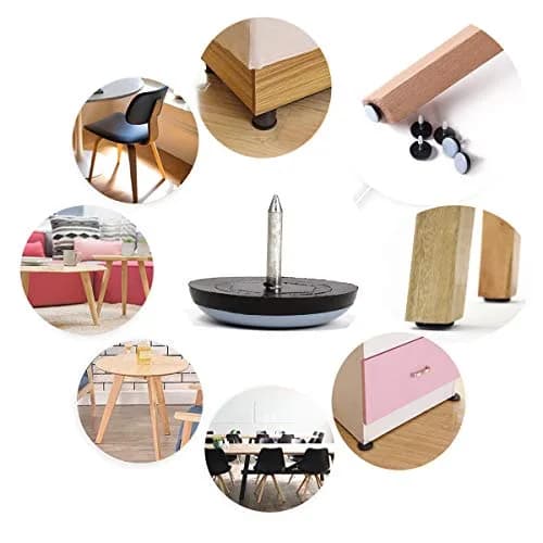 Furnigear 1" Nail on Furniture Sliders (24 Pack) | Heavy Duty PTFE Floor Protectors for Wooden Furniture thumbnail 2