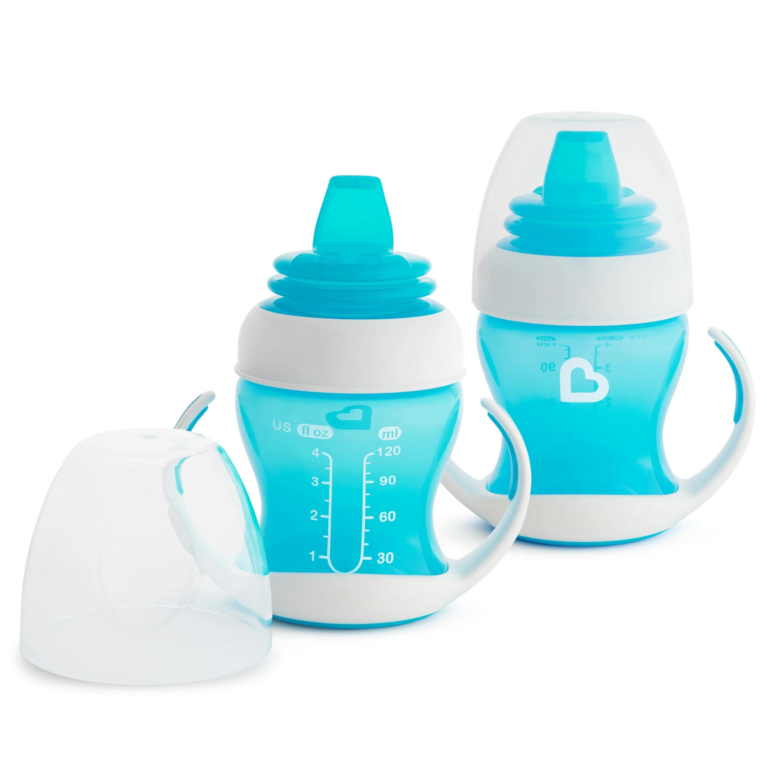 Munchkin Gentle Transition Baby Sippy Cup, Spill Proof, 4 Ounce, 2 Pack | Soft Silicone Spout & Handles for 4+ Months - main product image