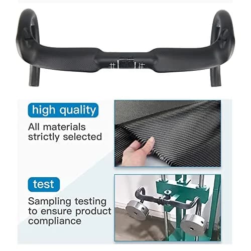 Alfa Pasca 31.8 x 400mm No Logo 3K Matte Carbon Fiber Aero Road Bike Handlebars thumbnail 4