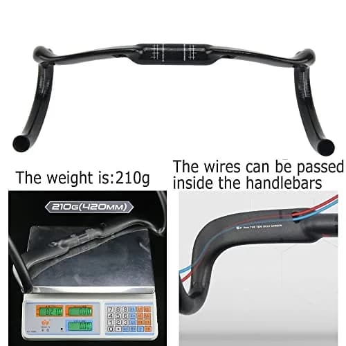 Alfa Pasca 31.8 x 400mm No Logo 3K Matte Carbon Fiber Aero Road Bike Handlebars thumbnail 3