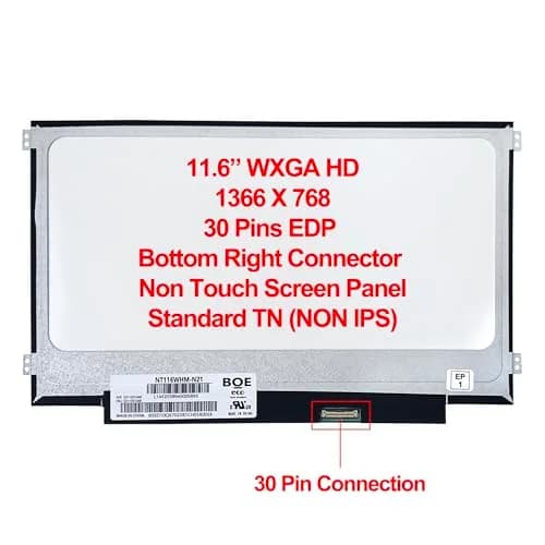 Rinbers 11.6" WXGA HD LCD LED Screen Display 30 Pin EDP with Side Brackets for HP Chromebook 11 G3-G9 EE, ProBook 11 G2, Stream 11 Pro G3 Series | Non-Touch Replacement thumbnail 2