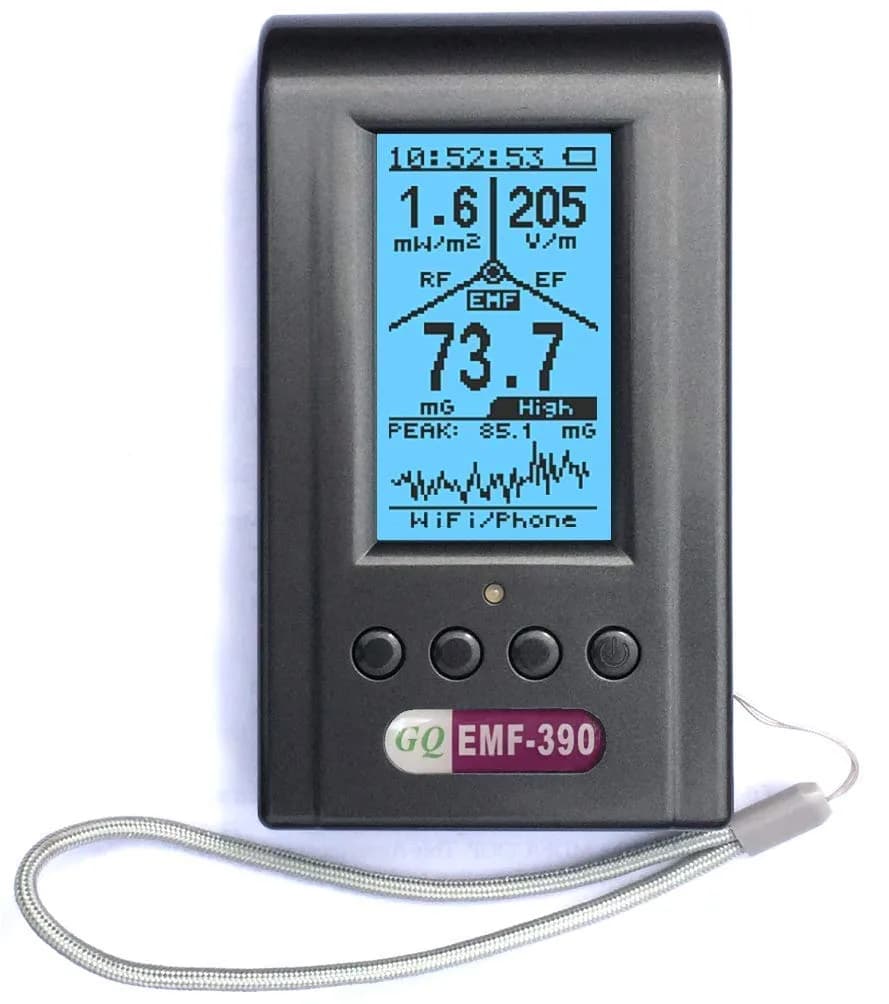 GQ EMF-390 Multi-Field EMF Meter | Detect ELF, RF, 5G Signals, Data Logger, Spectrum Analyzer (10cm) - main product image