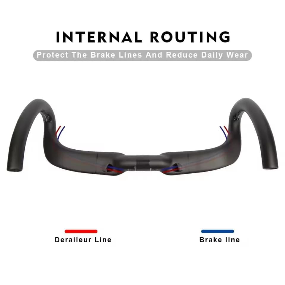 Alfa Pasca 31.8 x 420mm No Logo 3K Matte Carbon Fiber Aero Road Bike Handlebars thumbnail 6