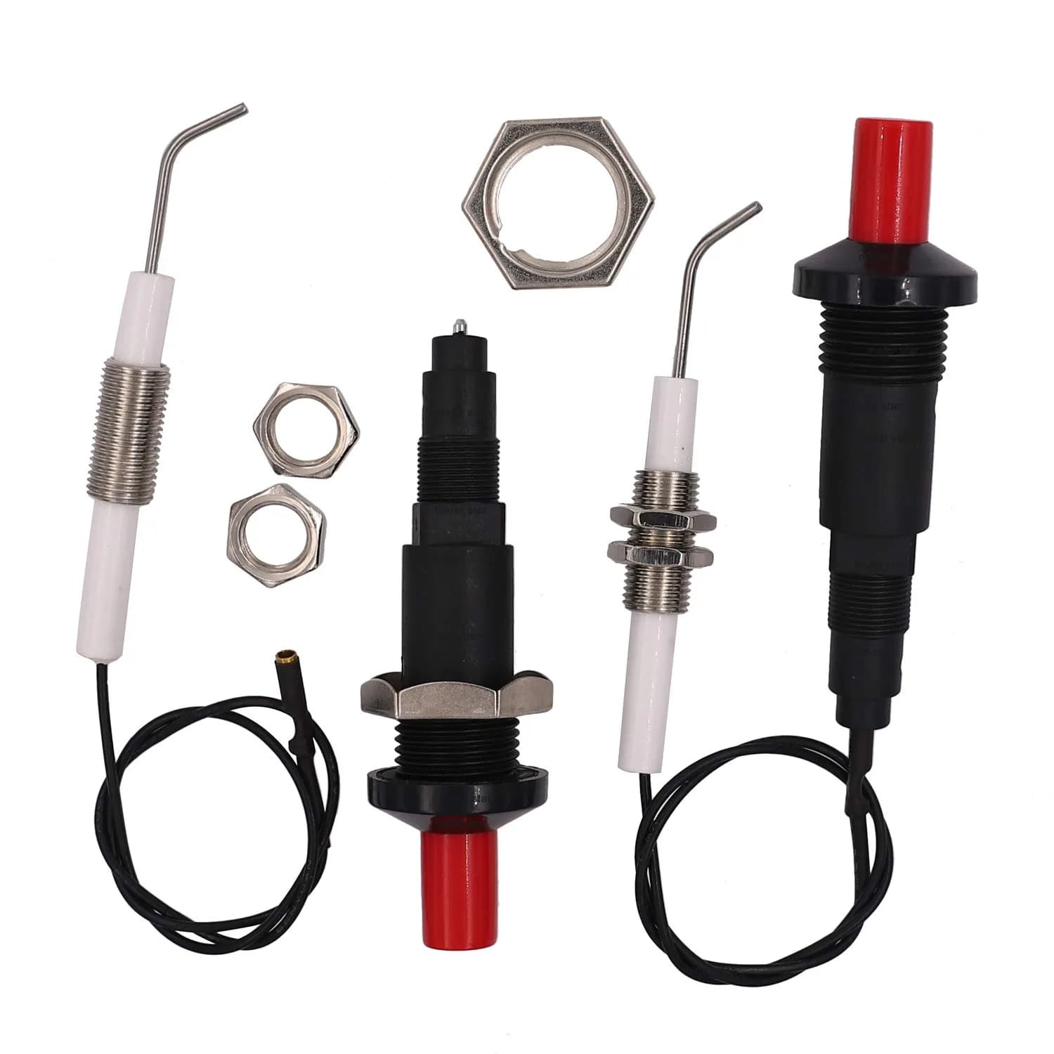 METER STAR Push Button Piezo Igniter with 11.8" Ceramic Electrode Wire Set of 2 | Universal Gas Grill & Range Spark Generator - main product image
