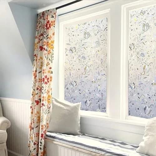 LEMON CLOUD Tulip Stained Glass Window Film 90cm x 400cm (35.4" x 157.4") | Rainbow UV Blocking Static Cling thumbnail 3