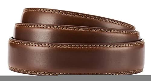 CHAOREN Ratchet Belt Replacement Strap 1 1/4" (32mm) Cognac Genuine Leather | Adjustable Fit for 42"-48" Waist thumbnail 2