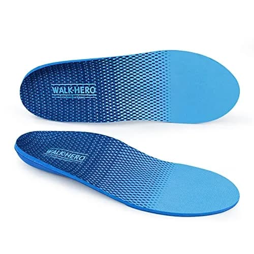 WALK·HERO COMFORT AND SUPPORT Plantar Fasciitis Insoles Arch Supports Mens 5-5 1/2 | Womens 7-7 1/2 | Relief for Flat Feet — Mens 5 - 5 1/2 | Womens 7 - 7 1/2 / New Blue