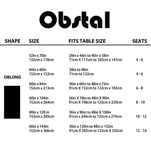 Obstal Black Polyester Table Cloth 152cm x 213cm | Stain & Water Resistant for Dining thumbnail 5