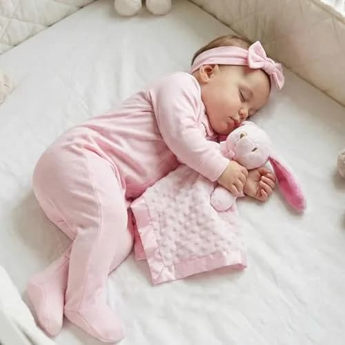 Pro Goleem Pink Bunny Security Blanket for Babies 40cm x 40cm (16"x16") | OEKO-TEX Certified Soft Minky Fabric thumbnail 2