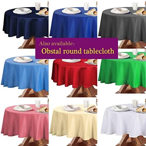 Obstal Black Polyester Tablecloth 152cm x 213cm | Stain & Water Resistant for Dining thumbnail 8