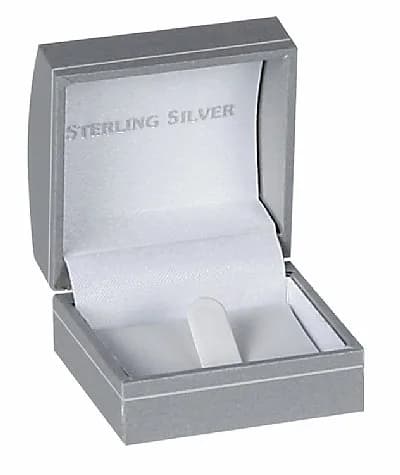 Isaac Kieran Stone Grey Velvet Necklace Gift Box 17.8cm (7 inch) | Travel Storage Display Case — Grey Ring Box / 2.0 x 2.0