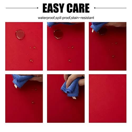 Obstal Red Polyester Tablecloth 153cm x 213cm (60 x 84 Inch) | Waterproof & Stain-Resistant for Festive Dining thumbnail 2