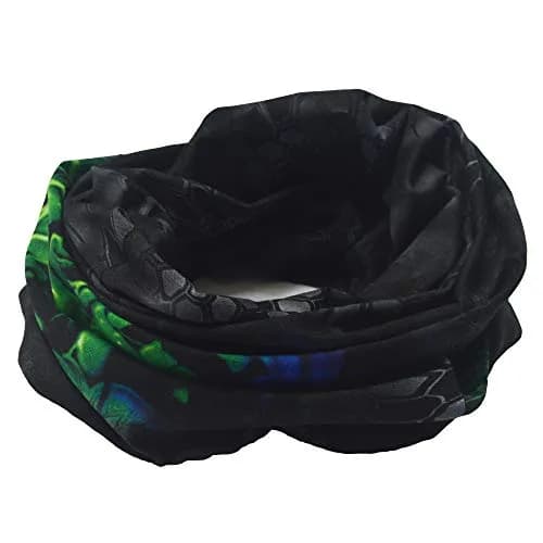 Obacle Green Blue Skull 3D Tube Face Mask for Dust, Wind & UV Protection thumbnail 4