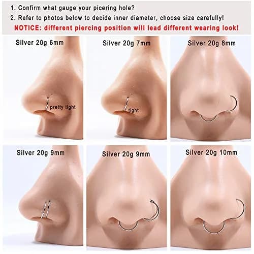FANSING Silver Septum Hoop Ring 10mm (14 Gauge) | Hypoallergenic 316L Surgical Steel Clicker for Women & Men thumbnail 4