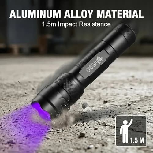 ULTRAFIRE WF-502B UV Blacklight Flashlight 104g (3.7oz) | 395-405nm LED for Pet Stains & Leak Detection thumbnail 7