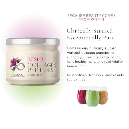 BESHA INC Verisol Collagen Bioactive Peptides Powder 190g (6.7 Oz) | Clinically Tested for Skin Elasticity thumbnail 8