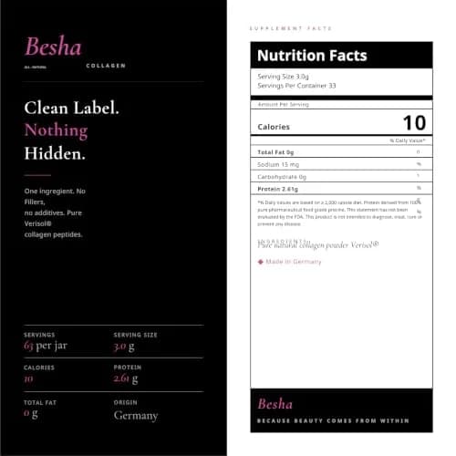 BESHA INC Verisol Collagen Bioactive Peptides Powder 190g (6.7 Oz) | Clinically Tested for Skin Elasticity thumbnail 9