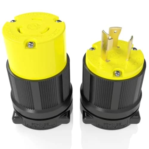 Journeyman-Pro NEMA L6-30P & L6-30R Locking Plug & Connector Set, 30A, 250V, 7500W, Industrial Grade, 2-Pack thumbnail 1