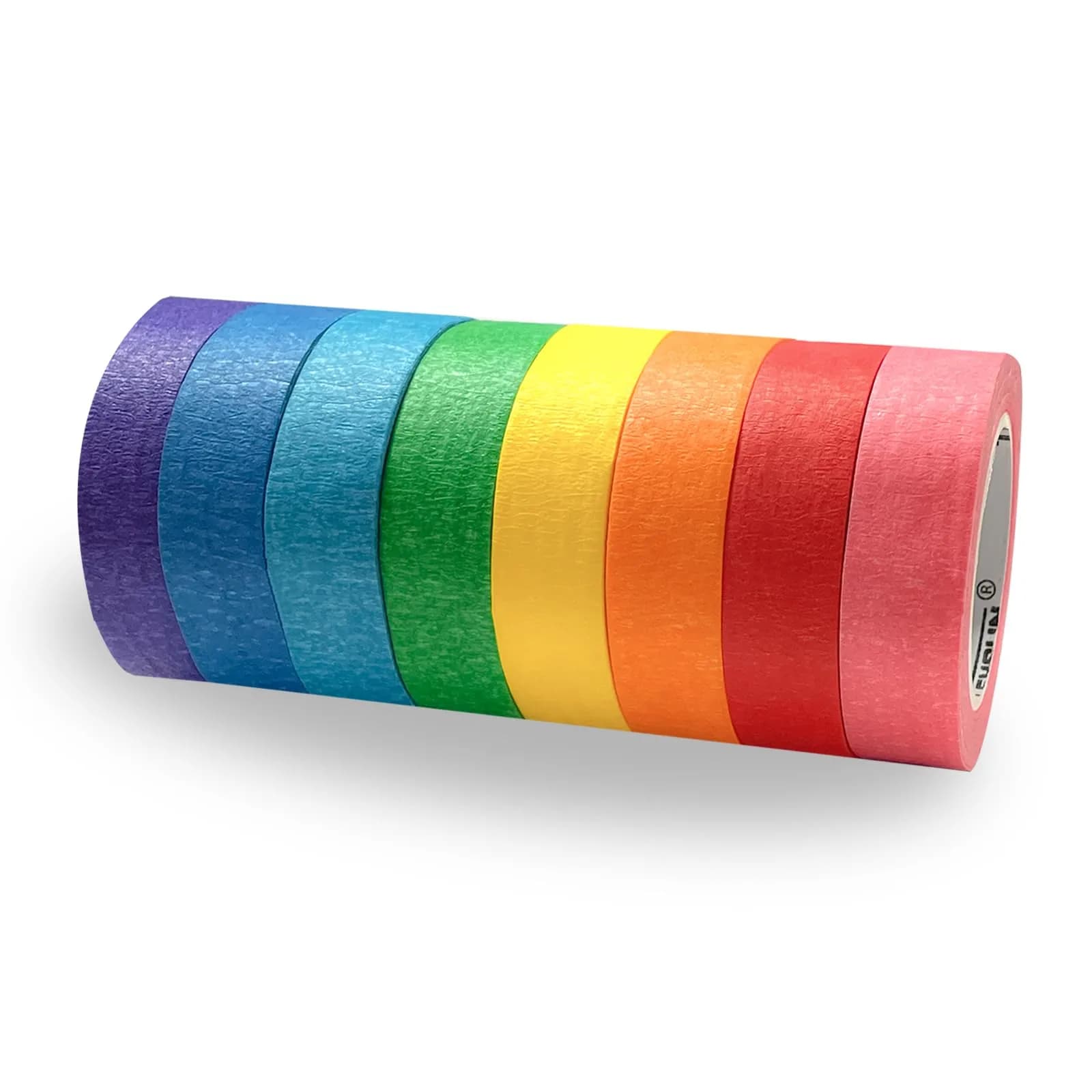 JONYEE Colored Masking Tape 8 Rolls | 2.54 cm (1 Inch) x 15 m (49.2 ft) Biodegradable Crepe Paper Tape