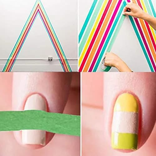 JONYEE Colored Masking Tape 8 Rolls | 2.54 cm (1 Inch) x 15 m (49.2 ft) Biodegradable Crepe Paper Tape thumbnail 6