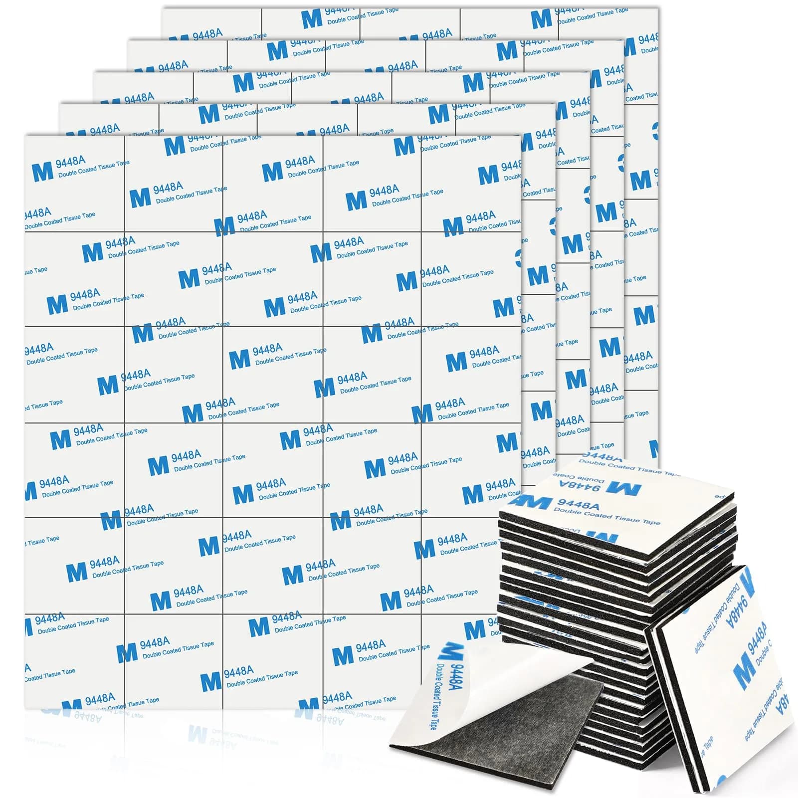 UPINS Black 120 Pack Double Sided Foam Tape Squares | 40mm x 40mm (1.57" x 1.57") - main product image