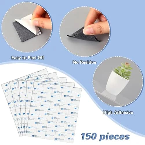 UPINS Black 120 Pack Double Sided Foam Tape Squares | 40mm x 40mm (1.57" x 1.57") thumbnail 4