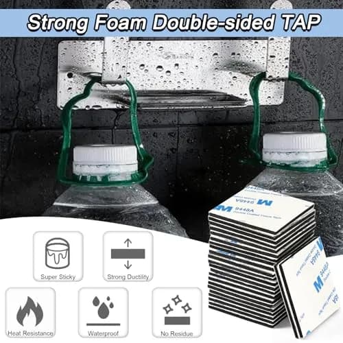 UPINS Black 120 Pack Double Sided Foam Tape Squares | 40mm x 40mm (1.57" x 1.57") thumbnail 6