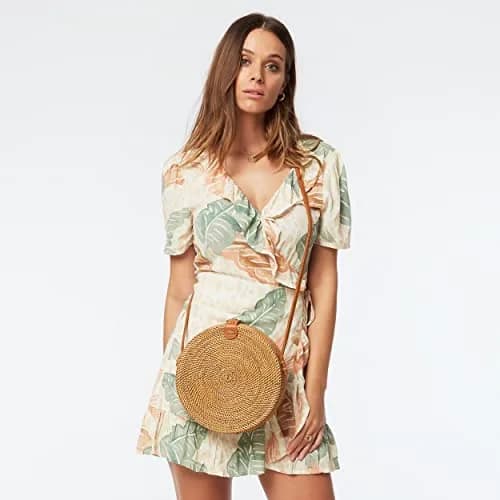 Novum Crafts Handmade Rattan Purse - Straw Wicker Crossbody Bag for Women | Tropical Bohemian Style thumbnail 5
