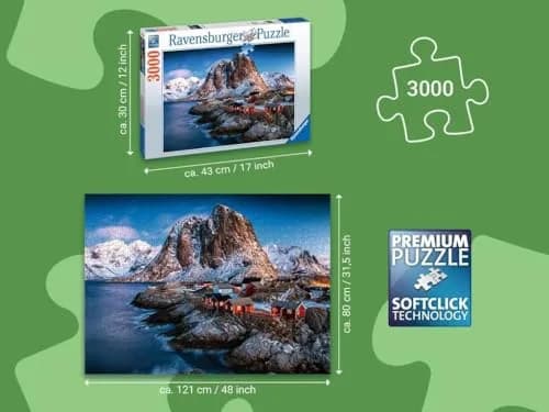 Ravensburger Hamnoy, Lofoten 3000 Piece Jigsaw Puzzle for Adults | 121cm x 80cm (47.6in x 31.5in) thumbnail 3