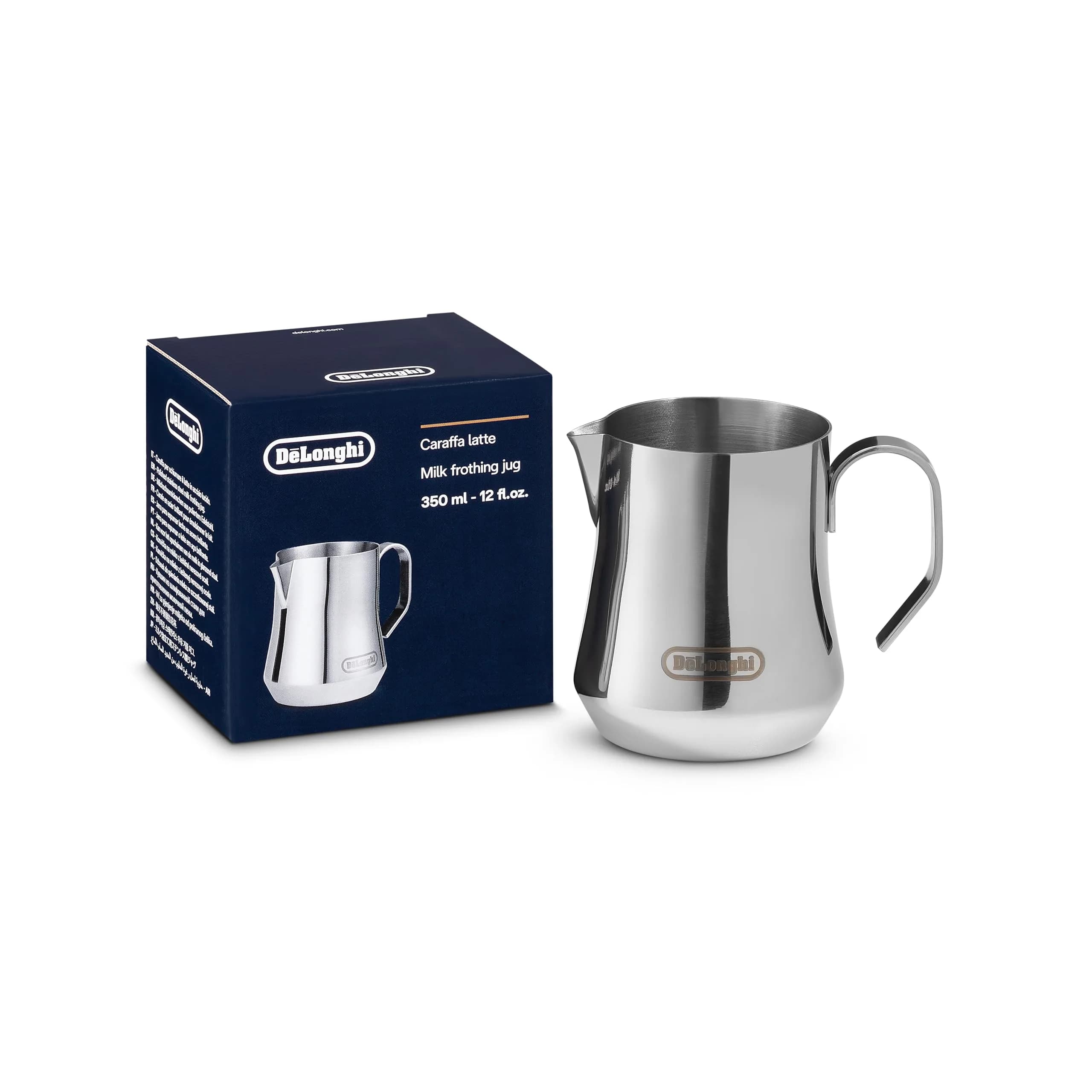 De'Longhi DLSC060 Milk Frothing Jug Stainless Steel 350ml (11.8 oz) | Perfect Cappuccino Foam - main product image