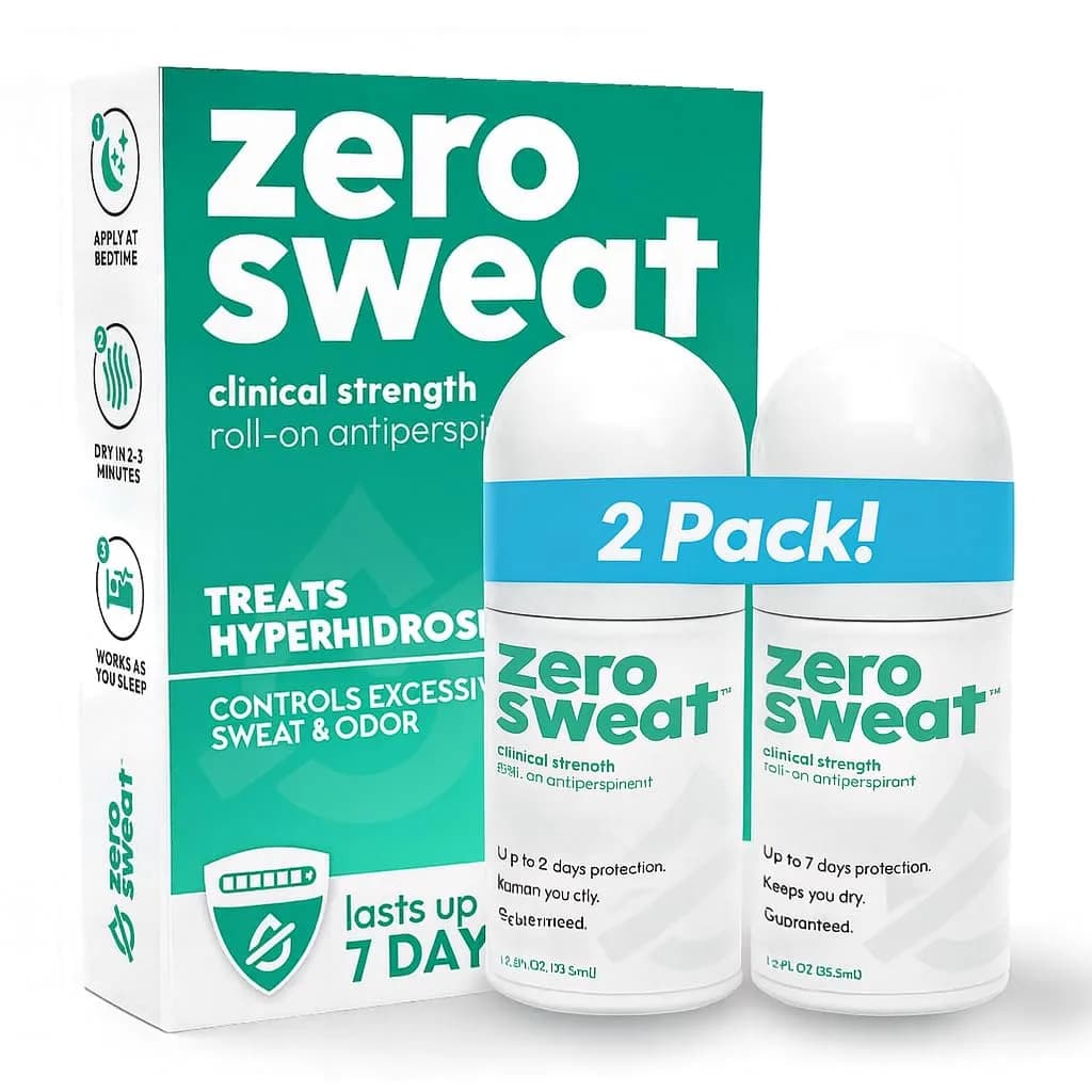 ZeroSweat Clinical Strength Antiperspirant Deodorant for Hyperhidrosis 35.5ml (1.2 Fl Oz) | Stops Excessive Armpit Sweat — 1.2 Fl Oz
