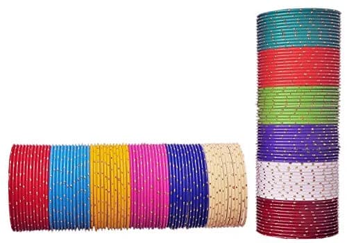NMII Multicolour Metal Bangles Set for Women & Girls | 144 Bangles, 2 Inches | Perfect for Festivals & Daily Wear thumbnail 4