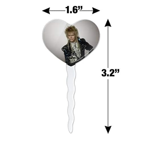 GRAPHICS & MORE David Bowie As Jareth From The Labyrinth Heart Love Cupcake Picks Set of 6 | Food-Safe Acrylic, 1.6" Wide thumbnail 6
