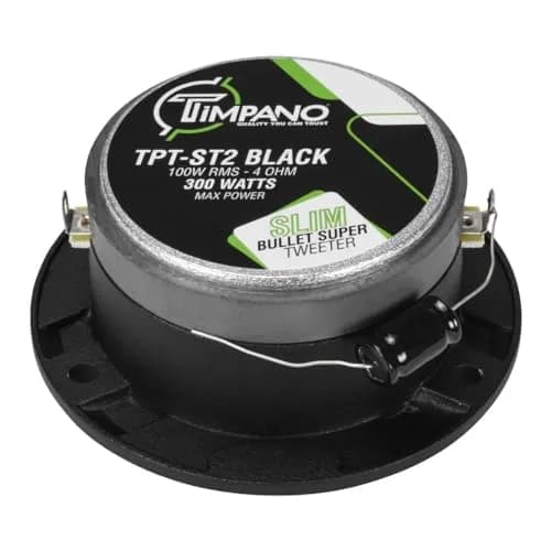 Timpano Super Tweeter 3.85 inch | 600W 4 Ohm, Slim Car Audio Bullet Tweeters, Black thumbnail 5